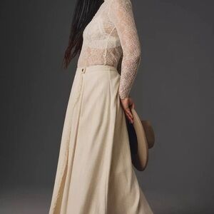 Sunday in Brooklyn Anthropologie Pleated Blanket Maxi Skirt Cream Women’s Sz. 3X